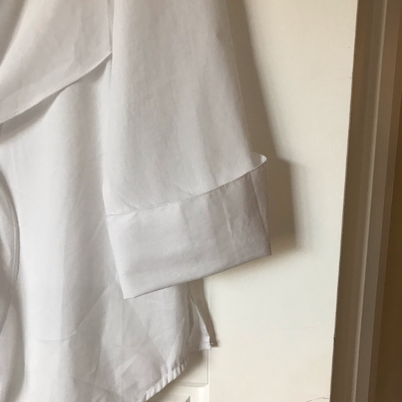 Monroe & Main White Button Down Front Tie Shirt - Picture 3 of 5